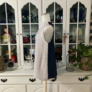 Draper’s & Damon’s Sleeveless Shell Silver and Blue Sz PS